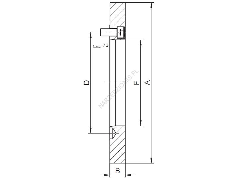 Rysunek techniczny: Tarcza zabierakowa nieobrobiona T.8212 200 ST6 (ŚRUBY) - BISON-BIAL